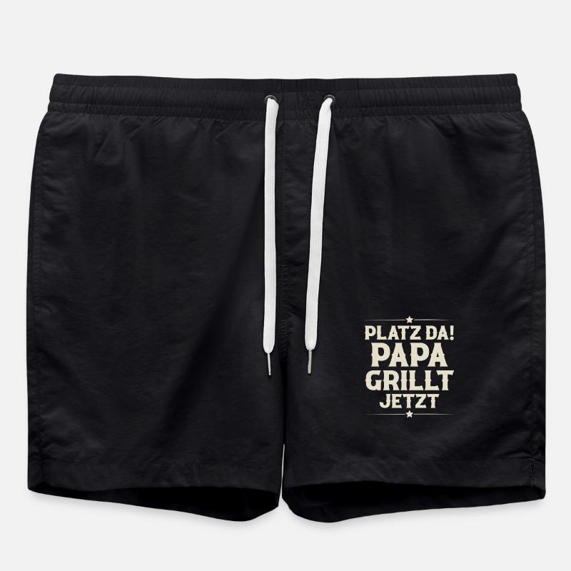 Dad Father Grilling - Swim Trunks - black