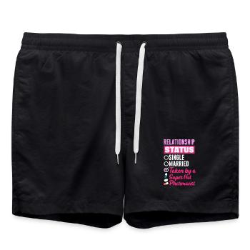 Relationship Status Pharmacist Pharmacy Technician - Swim Trunks - black - Front - AI Model Male 185 light (185cm)