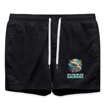 Lachse Lachs - Badeshorts - Schwarz - Vorne - AI Model Male 185 light (185cm)