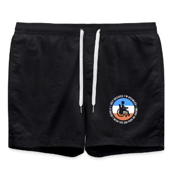 Rollstuhl - Badeshorts - Schwarz - Vorne - AI Model Male 185 light (185cm)