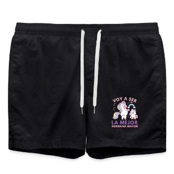 Ich werde die beste große Schwester sein - Badeshorts - Schwarz - Vorne - AI Model Male 185 light (185cm)