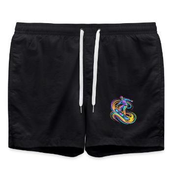 Snowboarder - Badeshorts - Schwarz - Vorne - AI Model Male 185 light (185cm)