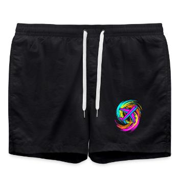 Flugzeug - Badeshorts - Schwarz - Vorne - AI Model Male 185 light (185cm)