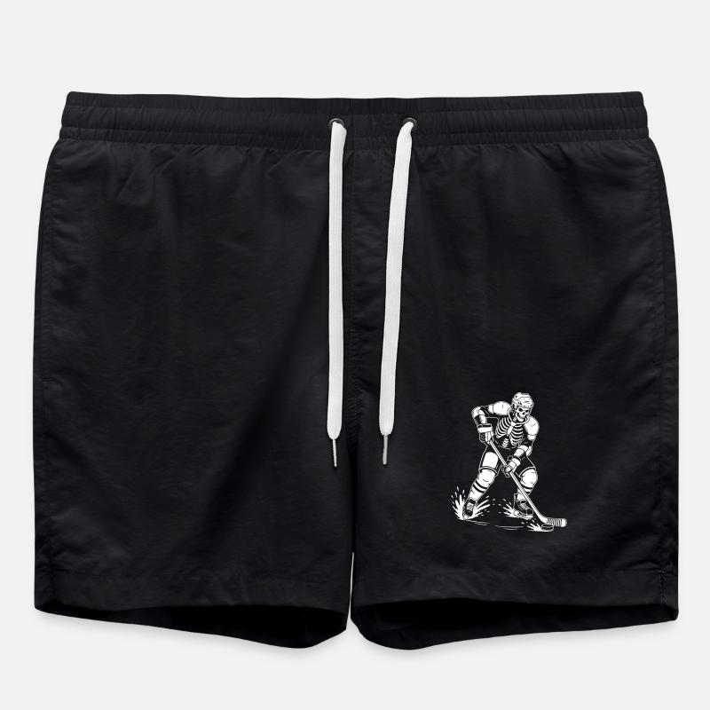 Le skeleton joue au hockey - Short de bain - noir