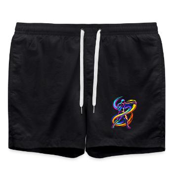 boxing - Swim Trunks - black - Front - AI Model Male 185 light (185cm)