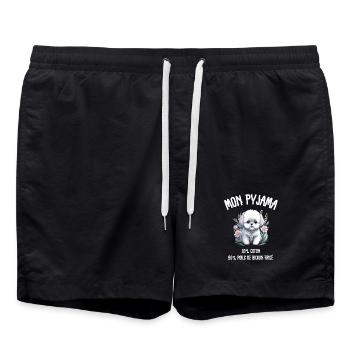 Pyjama Drôle Chien Bichon  - Short de bain - noir - Devant - AI Model Male 185 light (185cm)