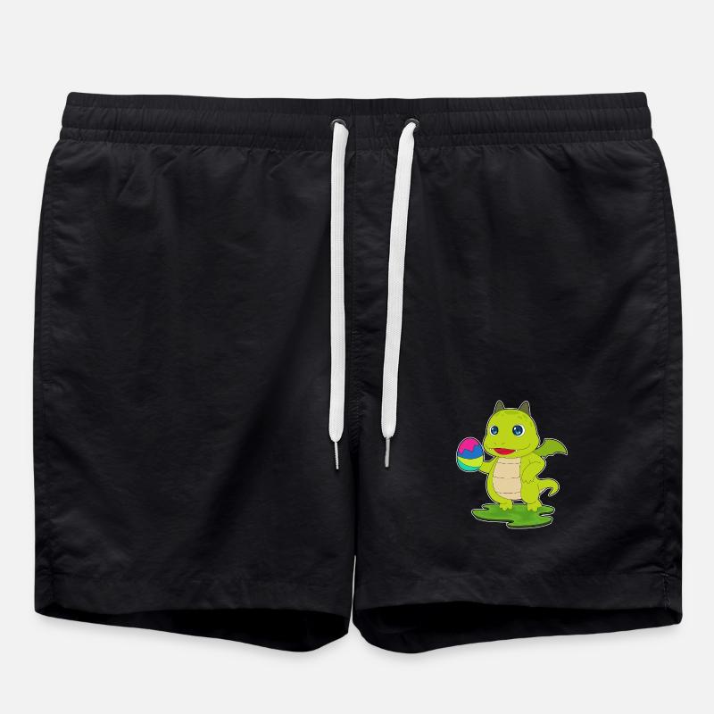 Drache Ostern Osterei - Badeshorts - Schwarz