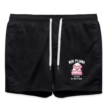 Pyjama Chien Caniche Humour - Short de bain - noir - Devant - AI Model Male 185 light (185cm)