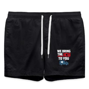 Intensive Care Paramedic Advanced EMT as Identity - Swim Trunks - black - Front - AI Model Male 185 light (185cm)