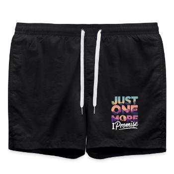 Just One More Promise - Hiking Retro - Swim Trunks - black - Front - AI Model Male 185 light (185cm)