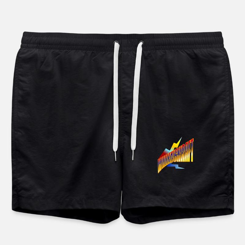 Wullenkraft Neon Retro Logo - Badeshorts - Schwarz