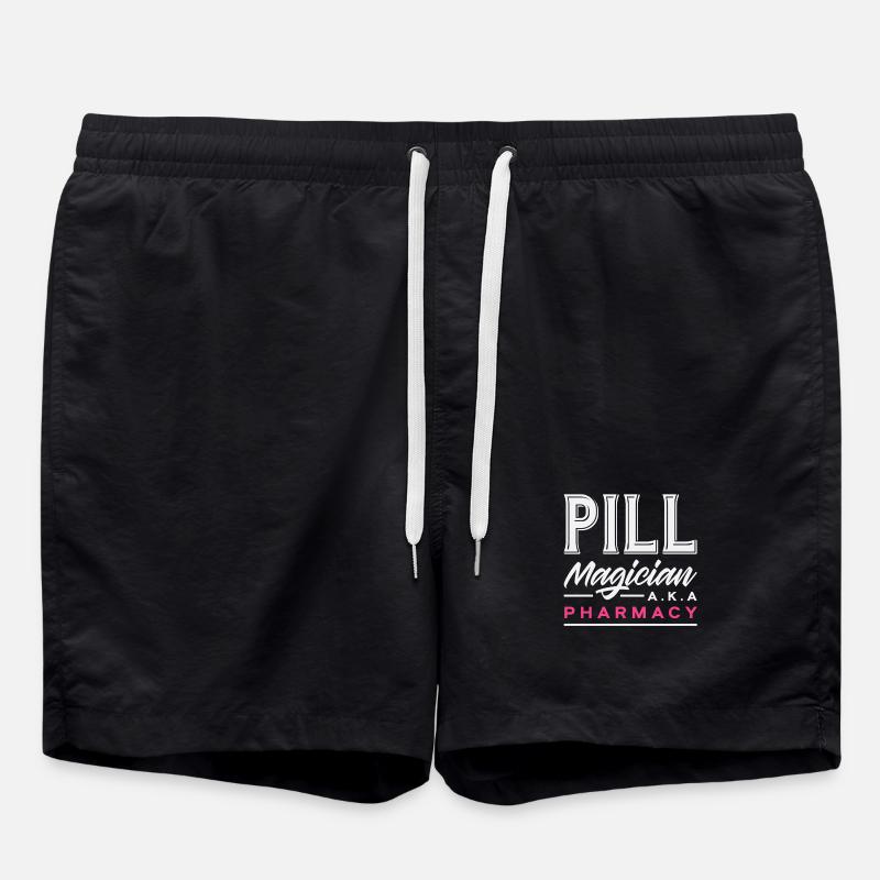 Pill magician, pharmacist, pharmacy technician - Swim Trunks - black