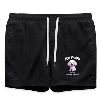 Pyjama Drôle Chien Bichon - Short de bain - noir - Devant - AI Model Male 185 light (185cm)