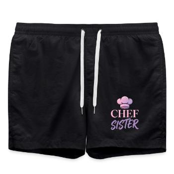 Design des chapeaux de chef sœur chef - Short de bain - noir - Devant - AI Model Male 185 light (185cm)