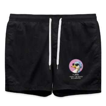 I Song Duck – Funny Statement Design - Swim Trunks - black - Front - AI Model Male 185 light (185cm)