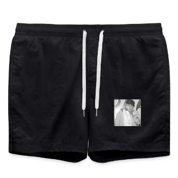 Style de rue rappeur chat - Short de bain - noir - Devant - AI Model Male 185 light (185cm)