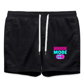Snowshoeing Mode ON Winterabenteuer im Schnee - Badeshorts - Schwarz - Vorne - AI Model Male 185 light (185cm)