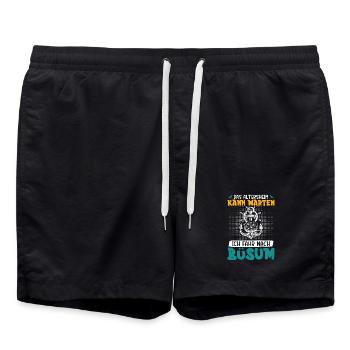Grandpa RETIREMENT HOME CAN WAIT HAS TO GO TO BÜSUM Lustig - Swim Trunks - black - Front - AI Model Male 185 light (185cm)