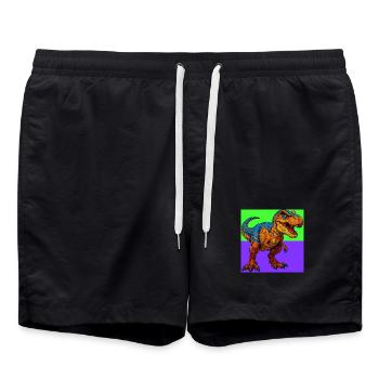 Dinosaurier - Badeshorts - Schwarz - Vorne - AI Model Male 185 light (185cm)