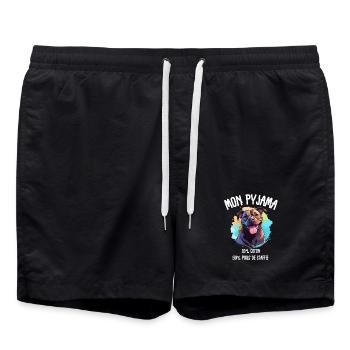 Pyjama Drôle Chien Staff - Short de bain - noir - Devant - AI Model Male 185 light (185cm)