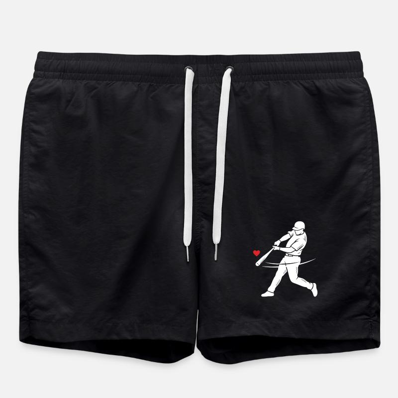 Cœur silhouette du frappeur de baseball - Short de bain - noir