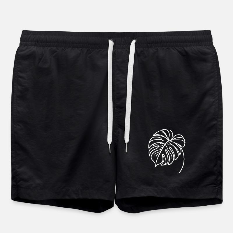 Monstera - Swim Trunks - black