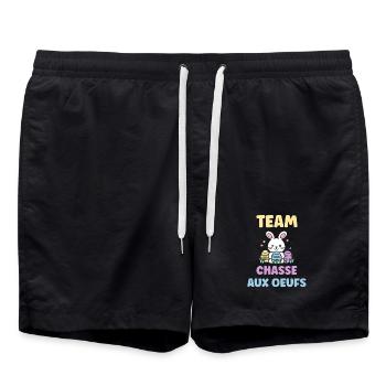 chasse aux oeufs - Short de bain - noir - Devant - AI Model Male 185 light (185cm)