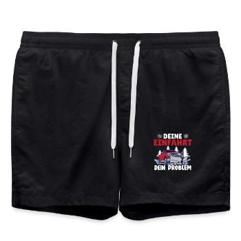 Schneepflugfahrer DEINE EINFAHRT DEIN PROBLEM - Badeshorts - Schwarz - Vorne - AI Model Male 185 light (185cm)