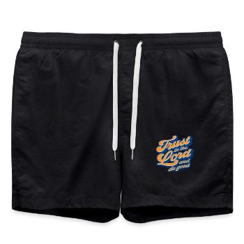 Christian Jesus God Worship Faith Religious - Swim Trunks - black - Front - AI Model Male 185 light (185cm)