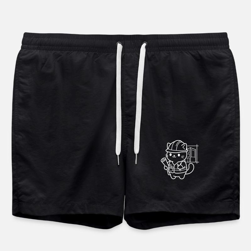 Architecte Kawaii Cat - Short de bain - noir