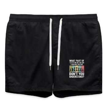 Ouverture d’échecs Humour de notation sicilienne - Short de bain - noir - Devant - AI Model Male 185 light (185cm)