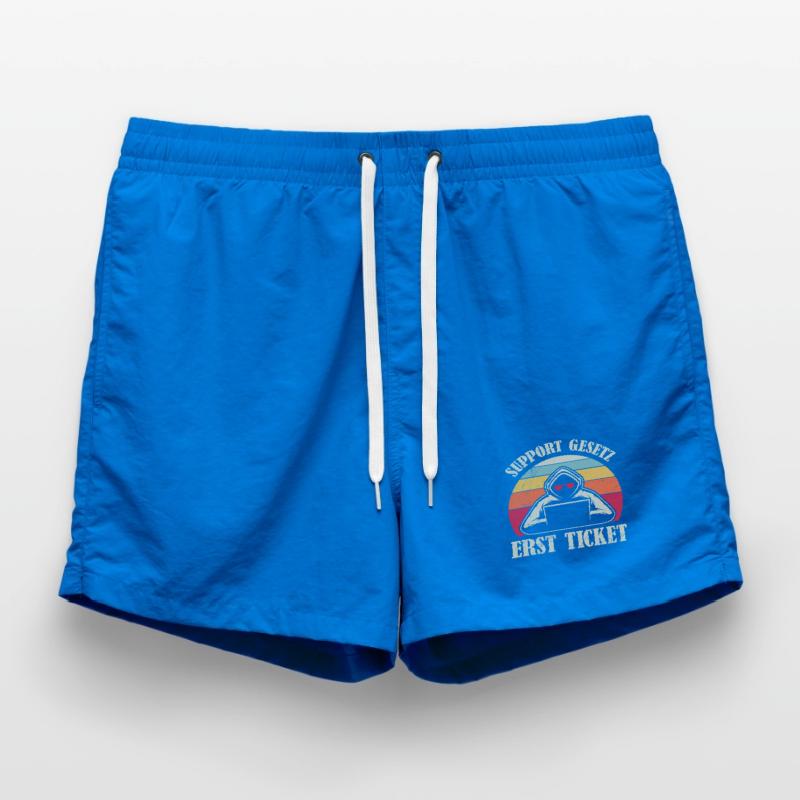 Computer Science Coder SUPPORT LAW FIRST TICKET Swim Trunks