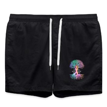 Yoga-Meditationstraining Yoga-Liebhaber-Yoga-Kurs - Badeshorts - Schwarz - Vorne - AI Model Male 185 light (185cm)