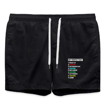 Mon jour parfait : Modeler Sculpteur drôle - Short de bain - noir - Devant - AI Model Male 185 light (185cm)