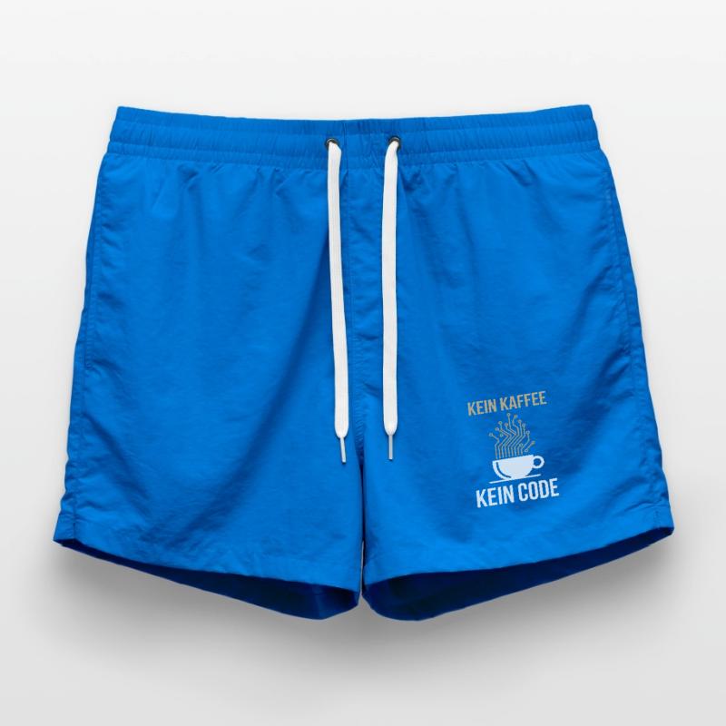 Kein Kaffee Kein Code Programmierer Informatiker Badeshorts