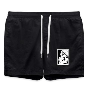 Zerbrochenes Schädelporträt - Badeshorts - Schwarz - Vorne - AI Model Male 185 light (185cm)