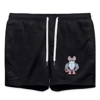 Mouse Bodybuilder Bodybuilding Sport - Swim Trunks - black - Front - AI Model Male 185 light (185cm)