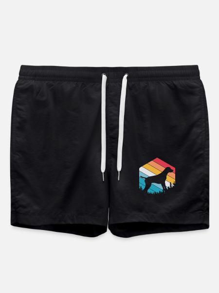 German Pointer Dog German Shorthair - Swim Trunks - black