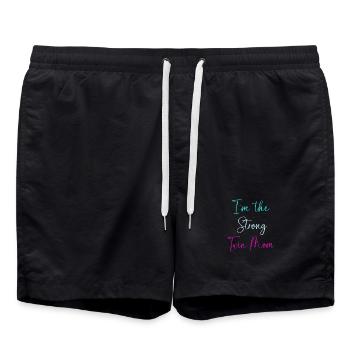 Zwillinge Mama Zwilling Mutter Geschenk - Badeshorts - Schwarz - Vorne - AI Model Male 185 light (185cm)