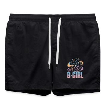 B-Girl Breakdance Streetstyle Retro Design - Swim Trunks - black - Front - AI Model Male 185 light (185cm)