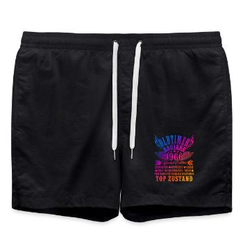 60th Birthday Man Woman 60 Years Decoration 1966 Gift - Swim Trunks - black - Front - AI Model Male 185 light (185cm)