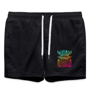 60th Birthday 60 Years Decoration 1965 Gift Funny - Swim Trunks - black - Front - AI Model Male 185 light (185cm)