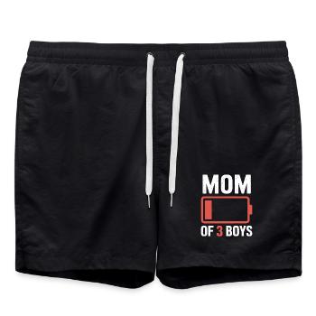 Mom of 3 Boys Battery - Swim Trunks - black - Front - AI Model Male 185 light (185cm)