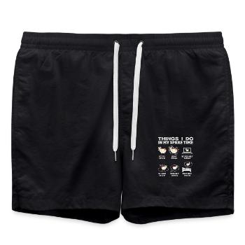 Dinge die ich in meiner Freizeit tue Hühner - Badeshorts - Schwarz - Vorne - AI Model Male 185 light (185cm)