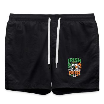 Irlandais Tu étais une bière | Jeu de mots de la Saint-Patrick - Short de bain - noir - Devant - AI Model Male 185 light (185cm)