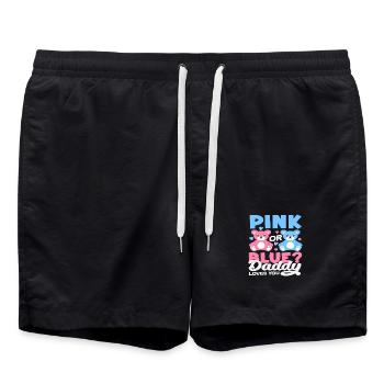 Pink Oder Blau Papa Liebt Dich Bär - Badeshorts - Schwarz - Vorne - AI Model Male 185 light (185cm)