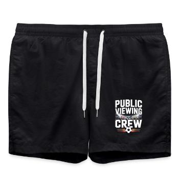 Public Viewing Crew Football Fan - Swim Trunks - black - Front - AI Model Male 185 light (185cm)