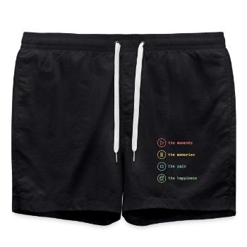 Pleine conscience, moments, souvenirs, bonheur - Short de bain - noir - Devant - AI Model Male 185 light (185cm)