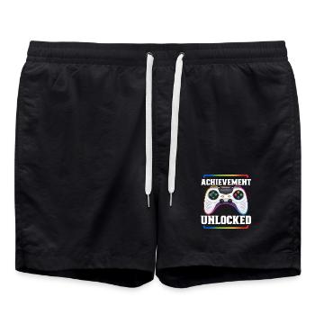 Gaming Gamer Video Games Controllers Gaming Gamers - Swim Trunks - black - Front - AI Model Male 185 light (185cm)