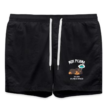 Lustige Rottweiler-Hundepyjamas - Badeshorts - Schwarz - Vorne - AI Model Male 185 light (185cm)